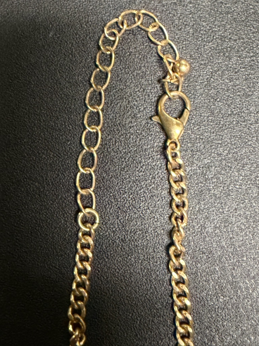 Gold-Tone Necklace with Pale Blue and Cream Stone Accents - Picture 9 of 11
